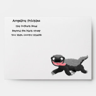 Enveloppe Illustration de blaireau au miel affamé