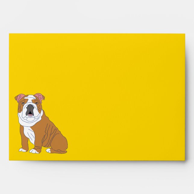 Enveloppe Illustration de Bulldog anglais personnalisée (Devant)