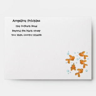 Enveloppe Illustration de caricature de poisson rouge orange