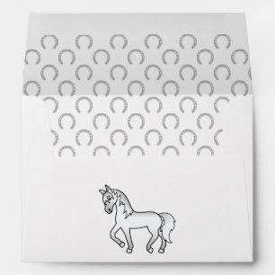 Enveloppe Illustration de cheval au trot de dessin animé mig