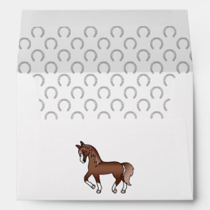 Enveloppe Illustration de cheval trottant de dessin animé mi