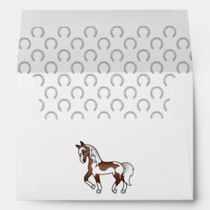 Enveloppe Illustration de cheval trottant de dessin animé Pi
