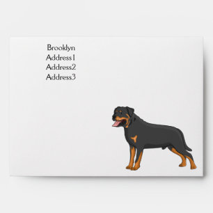 Enveloppe Illustration de chien Rottweiler