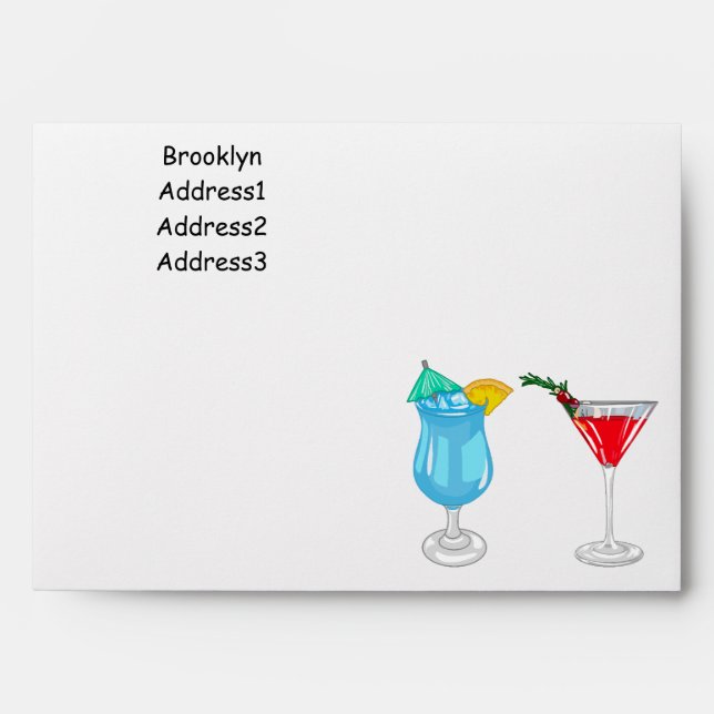 Enveloppe Illustration de cocktail (Devant)