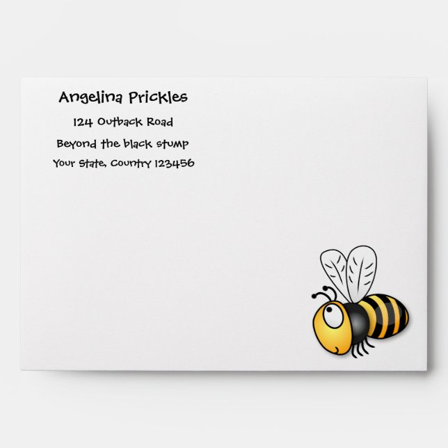 Enveloppe Illustration de dessin animé d'abeilles joyeux (Devant)