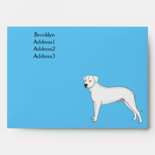 Enveloppe illustration de dessin animé de chien dogo argenti