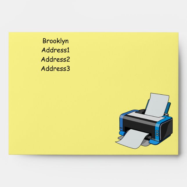 Enveloppe Illustration de dessin d'imprimante (Devant)