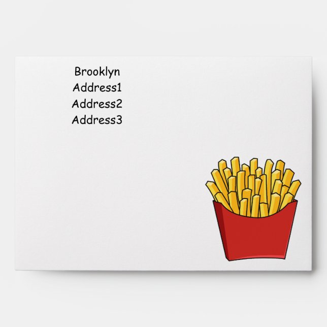 Enveloppe Illustration de frites (Devant)