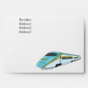 Enveloppe Illustration de la bande dessinée d'un train à bal