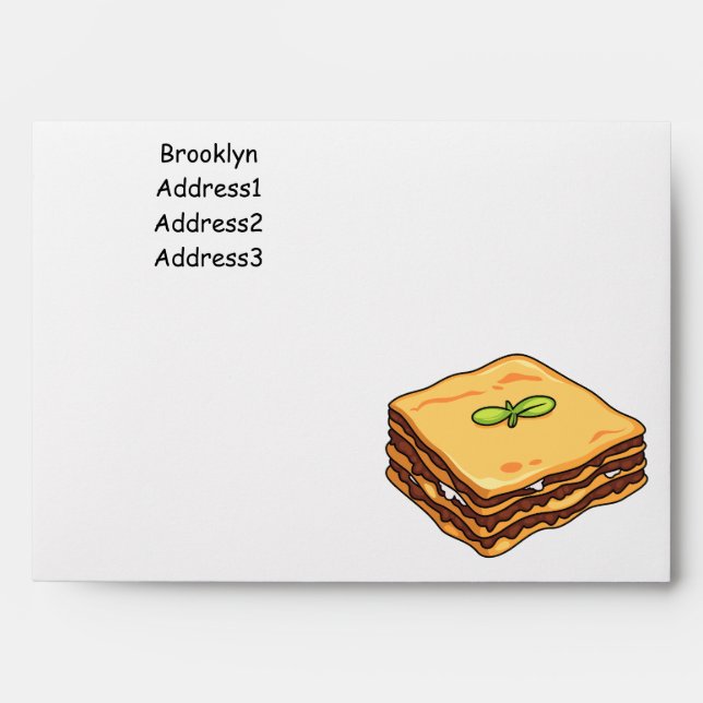 Enveloppe Illustration de Lasagna (Devant)