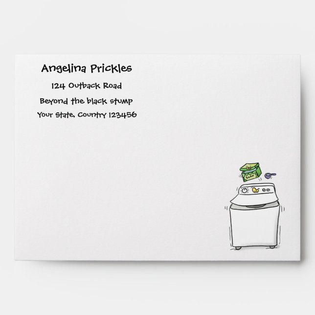 Enveloppe Illustration de lave-linge mignonne (Devant)