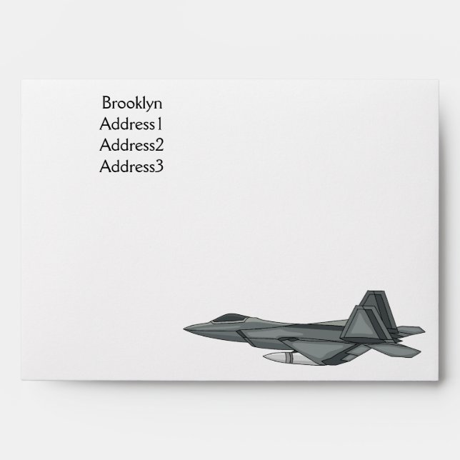 Enveloppe Illustration de l'avion de chasse (Devant)