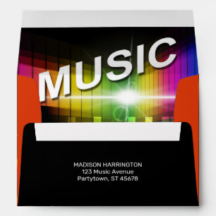 Enveloppe Illustration de musique texte personnalisé