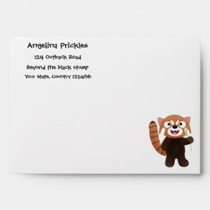 Enveloppe Illustration de panda rouge mignon