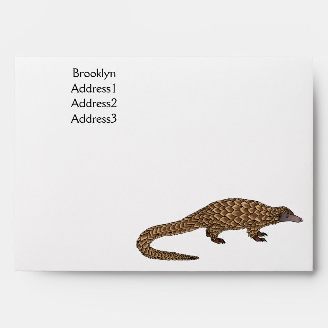 Enveloppe Illustration de pangolin à queue longue (Devant)