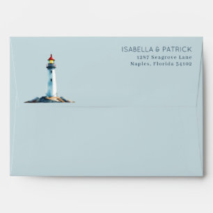 Enveloppe Illustration de phare numérique gris serein