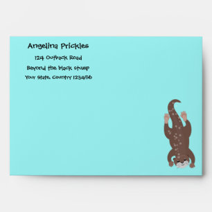 Enveloppe Illustration de plongée de loutre mignonne