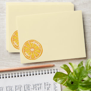 Enveloppe Illustration de tranches de fruits citriques orang
