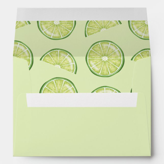Enveloppe Illustration des tranches de fruits de citron vert (Dos (Bas))