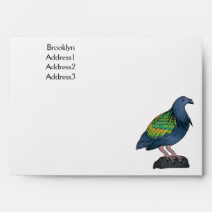 Enveloppe Illustration d'oiseau de pigeon de Nicobar