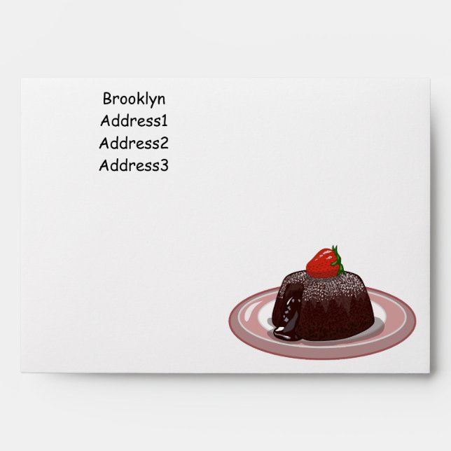 Enveloppe Illustration du gâteau de lave au chocolat (Devant)