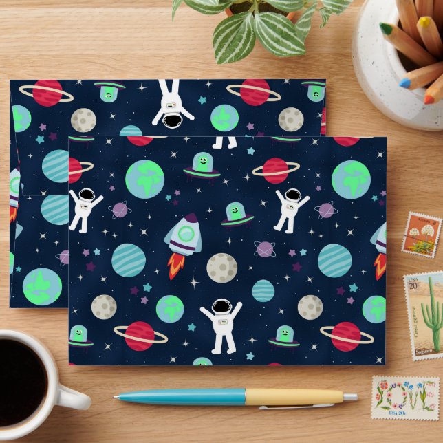 Enveloppe Illustration du Motif spatial (Desk)