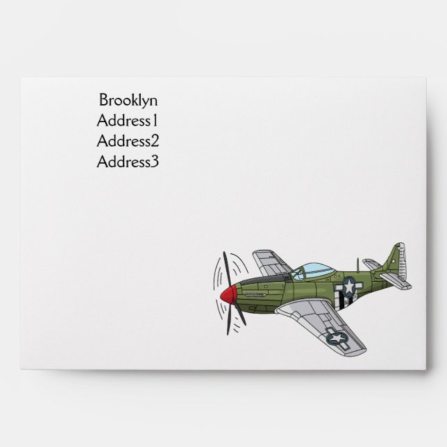 Enveloppe Illustration d'un avion militaire (Devant)