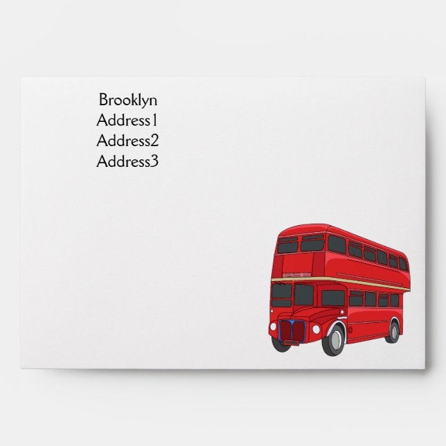 Enveloppe Illustration d'un bus à deux étages (Devant)