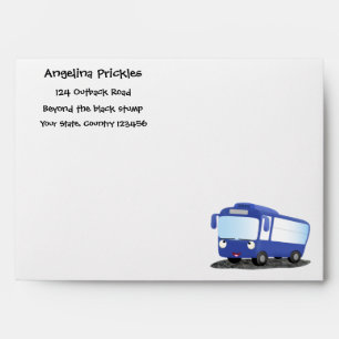 Enveloppe Illustration d'un bus moderne bleu mignon