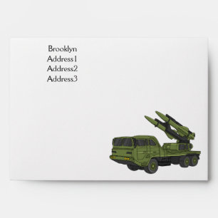 Enveloppe Illustration d'un camion de missiles militaires