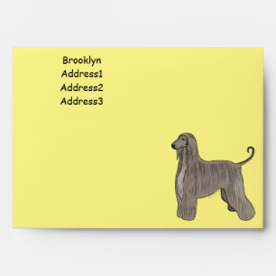 Enveloppe Illustration d'un chien hound afghan