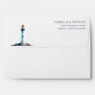 Enveloppe Illustration d'un phare côtier serein