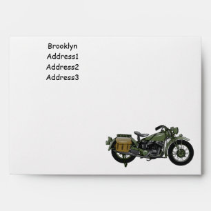 Enveloppe Illustration d'une moto de croiseur militaire