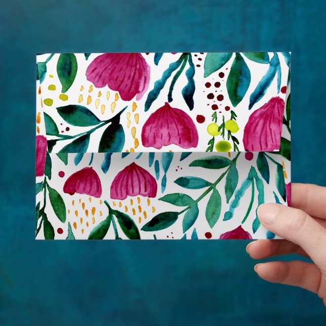 Enveloppe Illustration florale botanique (Hand)