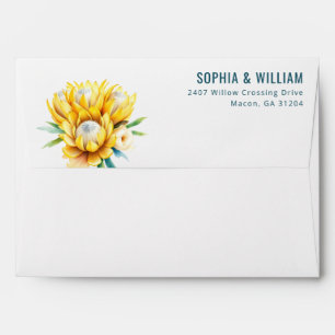Enveloppe Illustration florale jaune enjouée