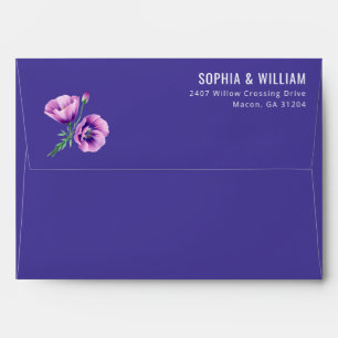 Enveloppe Illustration florale violette sophistiquée
