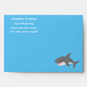 Enveloppe Illustration joyeuse du grand requin blanc