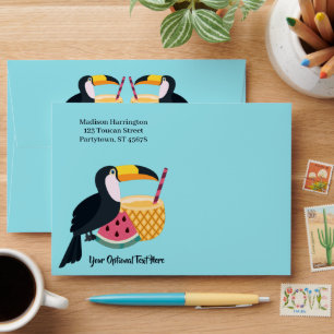 Enveloppe Illustration Toucan du texte personnalisé