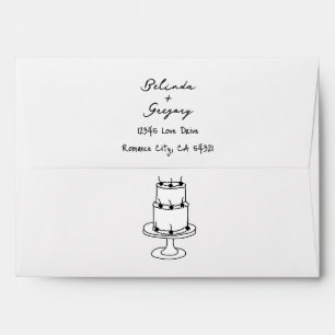 Enveloppe Illustrations à main noire Doodles Mariage