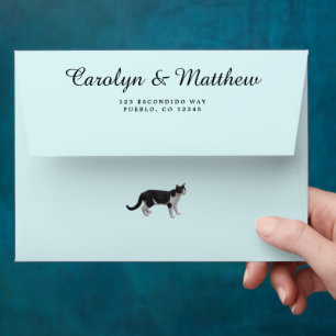 Enveloppe Image de chat remplaçable bleu clair personnalisée