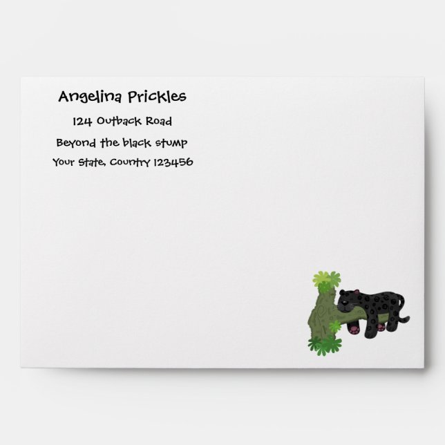 Enveloppe Image de dessin animé de chat en panthère noire ja (Devant)