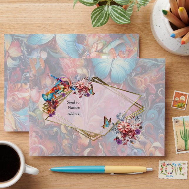 Enveloppe Imaginaire Fleurs express la joie de la nature. (Desk)