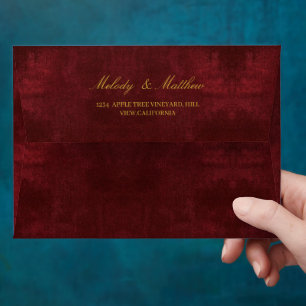 Enveloppe Impression de texture de velours faux mariage bord