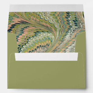 Enveloppe Impression sur papier marbré antique