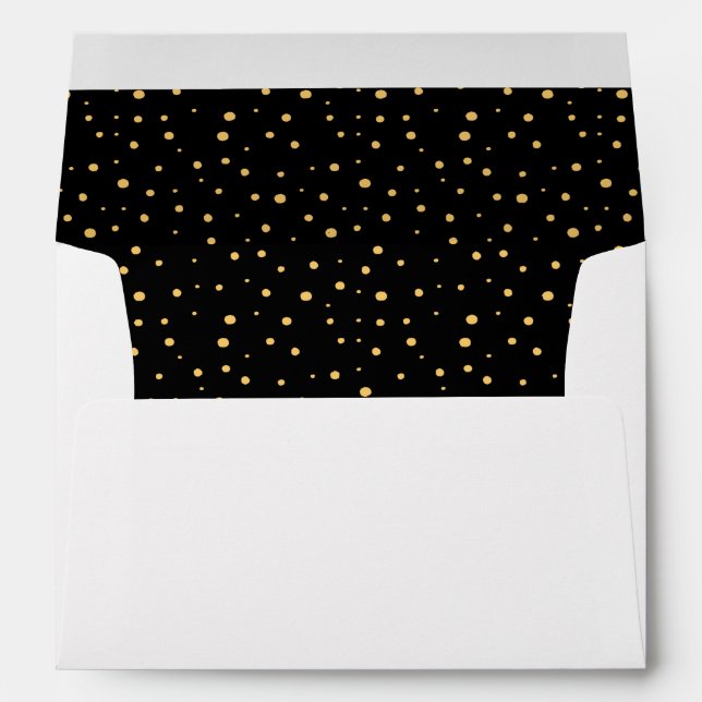 Enveloppe imprimée moderne Black Gold 50e annivers (Dos (Bas))