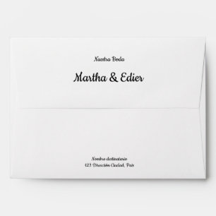 Enveloppe imprimée pour mariage espagnol Roses rou