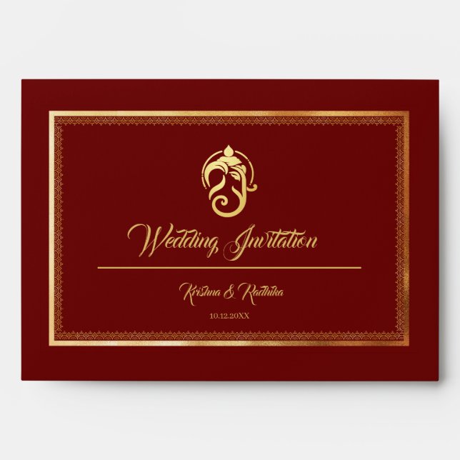 Enveloppe Indian Wedding Ethnic Luxury  (Devant)