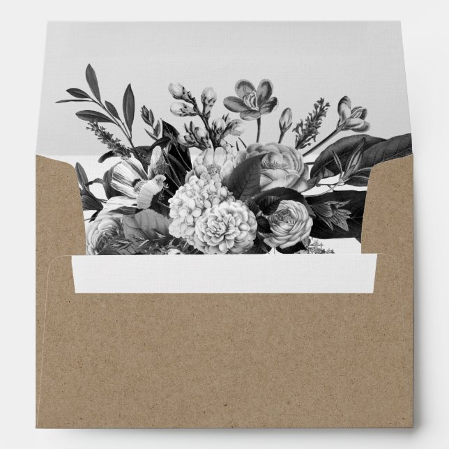 Enveloppe Industrial Rustic Chic Floral Adresse RSVP (Dos (Bas))