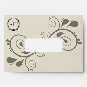 Enveloppe Initiales monogrammes élégantes avec adresse de re