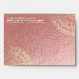 Enveloppe Instructeur de méditation Yoga Pink Gold Foil Mand